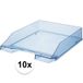 HAN 10 pièces casiers à courrier/boîtes à lettres bleu transparent format A4
