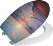Wenko WC bril Sunset - antibacterieel Duroplast - Easy-Close softclose sluiting - Fix-Clip bevestiging afklikbaar in RVS