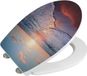 Wenko WC bril Sunset - antibacterieel Duroplast - Easy-Close softclose sluiting - Fix-Clip bevestiging afklikbaar in RVS