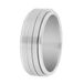 Lucardi Unisex Gerecycled stalen anxiety ring met 3 strepen - Ring - Staal - Zilverkleurig - 21 / 66 mm