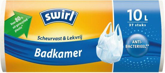 Swirl Pedaalemmerzakken 10 liter - 37 stuks - Wit