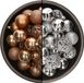 Shoppartners Bv 74x pièces boules de Noël en plastique mélange de marron camel et argent 6 cm