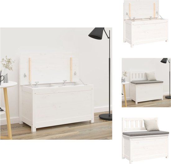 vidaXL Bankje 80x41x77 cm massief grenenhout wit
