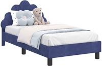 vidaXL Kinderbedframe met Hoofdboard, Politieblauw, 80 x 160 cm