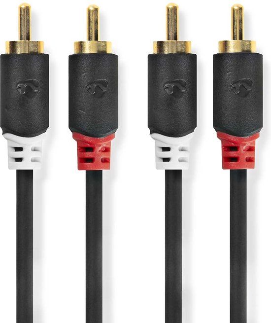 Nedis Stereo RCA Kabel - 2m - Antraciet