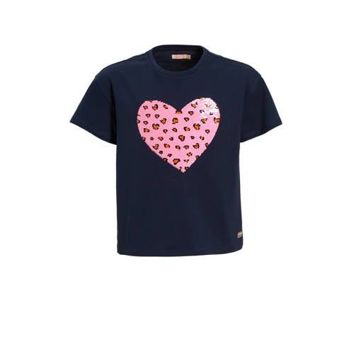 Orange Stars T-shirt met pailletten roze