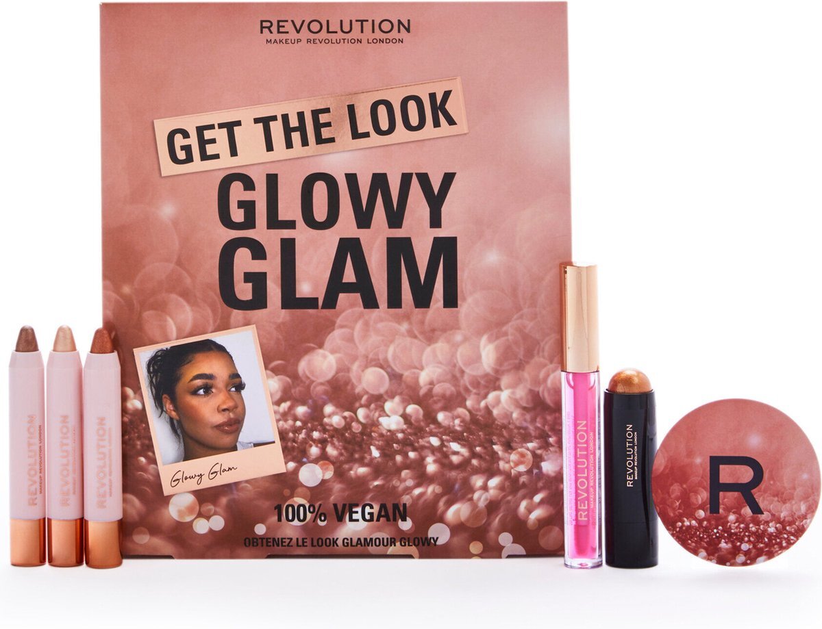 Makeup Revolution Get The Look: Glowy Glam Makeup Gift Set - Cadeau Set