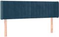 vidaXL Hoofdbord met randen fluweel donkerblauw 147x16x78/88 cm