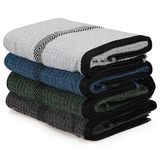 Handdoekenset (4-delig) blauw, donkerblauw, groen, antraciet