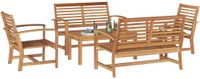 vidaXL - Tuinbank - Set - 5 - st - Naturel - Massief - Teakhout