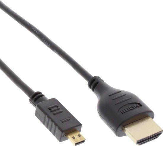 InLine Micro HDMI to HDMI Cable - 0.3m - Black