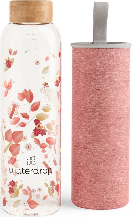 waterdrop® Glas Drinkfles - 600 ml - Flair Melange