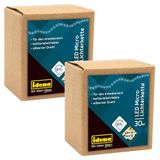 Idena 31824-2 - LED-micro-lichtketting met 30 LED's in warm wit, 2 stuks, timerfunctie voor 6 uur, werkt op batterijen, elk 3,2 m lang, voor knutselen, als feestdecoratie, kerstdecoratie