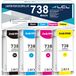 OEM HP Kleurpatronen 738, 4x130 ml, geschikt voor HP DesignJet T850/T950