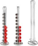 Kinvara Koffie cup/capsule houder/dispenser - metaal - voor 20 cups - D10 x H38 cm - Geschikt voor Nespresso cups