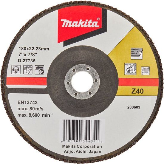 Makita Accessoires Makita Schuurschijf 180x22mm K40 Uni-FZ - D-27735