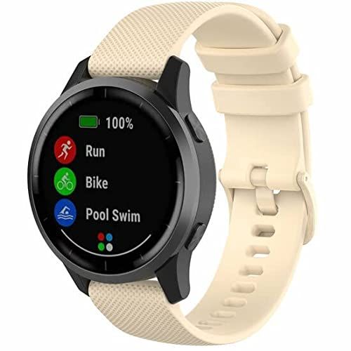 By Qubix Qubix - Sportband met motief - Beige - Compatible met Garmin Vivoactive 3 - Bandbreedte: 20mm