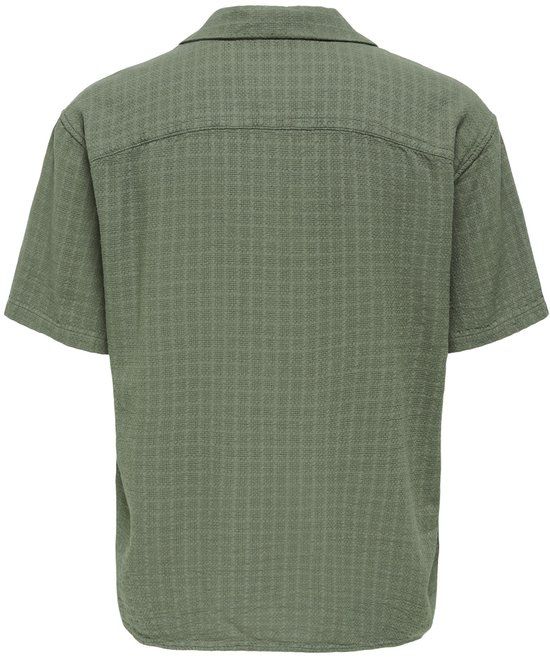 ONLY and SONS ONSLATHAM REG RESORT STRUC 0257 NOOS Heren Shirt met korte mouwen - olijf - L
