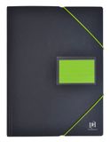 OXFORD Documentenmap, A4, 200 weergaven / 100 hoesjes, omslag van polypropyleen, tweekleurig, zwart/groen