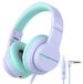 Casque pour enfants - Circum-auriculaire - Limiteur de volume 85 dB - Pliable - Violet