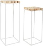 Home Deco Factory Bijzettafel - Set van 2 - Wit - Hout/Metaal