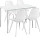 And Outdoormatch Eethoek Frederic - Glazen eettafel - Met 4 witte stoelen