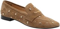 Babouche Lifestyle Babouche G-Lois-2 suède loafers met studs en print - bruin