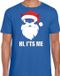 Bellatio Decorations Devil Santa Kerstshirt / Kerst t-shirt hi its me blauw voor heren - Kerstkleding / Christmas outfit L