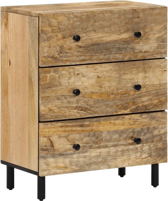 vidaXL Bijzetkast - Massief Mangohout - Naturel - 60x33x75 cm