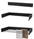 Étendage mural pliable - Séchoir suspendu 4 m de longueur de séchage - Noir - 80 cm - Avec gabarit de perçage