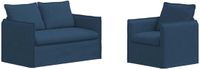 vidaXL Bankstel 2-zits Blauw Stof