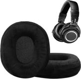 kwmobile 2x fluwelen oorkussens geschikt voor AudioTechnica ATH M20x BT koptelefoons - Kussens voor over-ear-koptelefoon in zwart