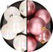 Merkloos / Sans marque Kaemingk B.V. 12x stuks kunststof kerstballen 8 cm mix van parelmoer wit en velvet roze