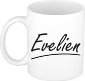 Bellatio Decorations Shoppartners Bv Evelien Naam koffiemok - beker - met sierlijke letters - wit