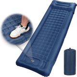 OEM Bol Camping isomat, ultralichte draagbare isomat outdoor met voetpomp, opblaasbare isomat met kussen, klein verpakkingsformaat, duurzaam waterdicht luchtbed voor backpacken, kamperen, strand (blauw)