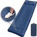 OEM Bol Camping isomat, ultralichte draagbare isomat outdoor met voetpomp, opblaasbare isomat met kussen, klein verpakkingsformaat, duurzaam waterdicht luchtbed voor backpacken, kamperen, strand (blauw)