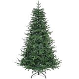 YITAHOME Premium kunstkerstboom, 212 cm, ca. 1100 takpunten, PE spuitgietwerk & pvc, natuurgetrouwe dennenboom met metalen standaard en klapsysteem, snelle montage voor thuiswinkels, 212 x Ø 105 cm