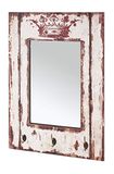 HAKU Wandkapstok motief, vintage, MDF, metaal, spiegel - Maat: B 52 cm x H 80 cm x D 10 cm, Stijl: Industrieel