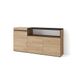 Skraut Home | Dressoir, Opbergkast | Buffetkast, Sideboard | 150x75x35cm | 3 Deuren | Woonkamer, hal | Moderne stijl | Eiken/Zwart