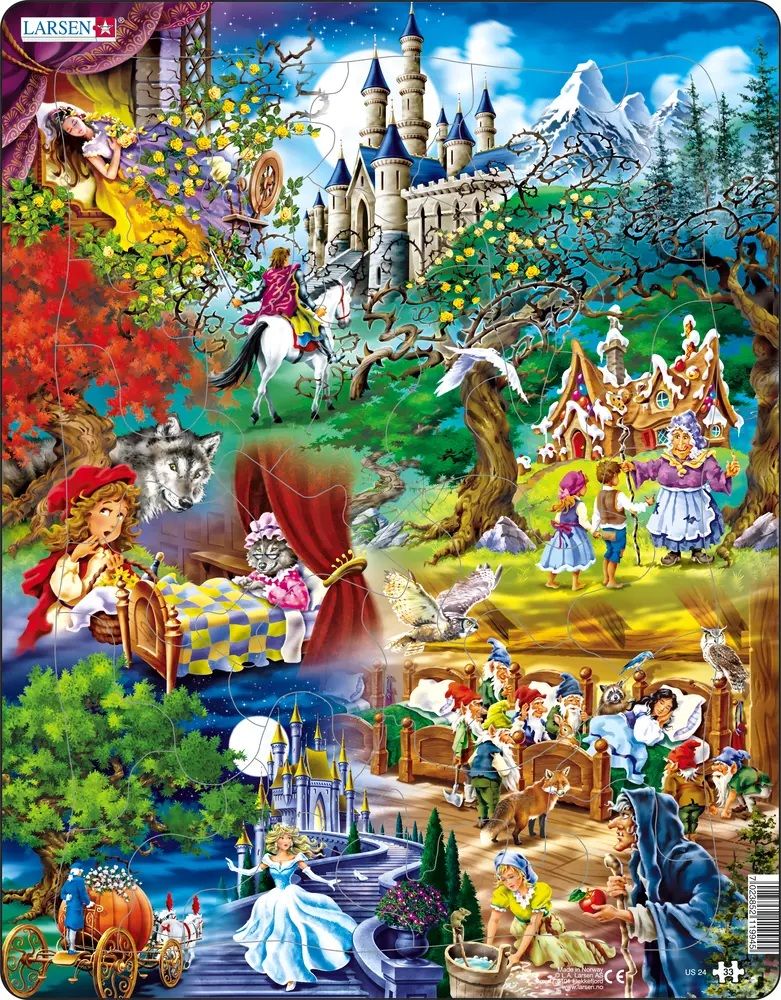 Larsen Maxi De sprookjes van Grimm 33 stukjes Puzzel - Meerkleurig