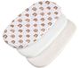 Medi Partners Hoeslaken van mousseline voor kinderwagen 86x40cm 3-delige set bedlaken voor wieg - 100% katoenen mousseline hoeslaken voor co-sleeper babybedje(Regenboog-Wit-Beige)