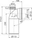 Alcadrain A90-90P50A: Coude à 90° pour toilette, avec connecteur, raccordement DN50