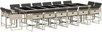 vidaXL 17-delige tuinset met kussens, lichtgrijs, polyrotan