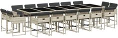vidaXL 17-delige tuinset met kussens, lichtgrijs, polyrotan