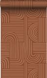 ESTAHome Behang Grafisch 3D Motief Terracotta - 53 cm x 10.05 m