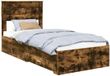 vidaXL Bedframe Gerookt Eiken en Zilver 75 x 190 cm Bewerkt hout