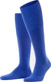 FALKE Airport lang eenkleurig wol katoen kniekousen heren blauw - maat 43-44