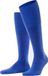 FALKE Airport lang eenkleurig wol katoen kniekousen heren blauw - maat 43-44