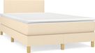 Maison Exclusive - Sommier à lattes de lit avec matelas crème 120x190 cm tissu