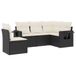VidaXL 5-delige Loungeset met kussens, polyrattan, zwart